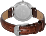Daniel Wellington Petite White Dial Brown Leather Strap Watch For Women - DW00100243 Authentic Buy Shop Now