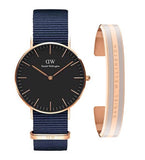 Daniel Wellington Classic Bayswater Black Dial Black NATO Strap Watch For Women - DW00100281 Authentic Buy Shop Now