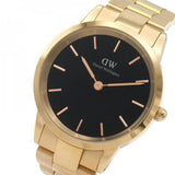 Daniel Wellington Iconic Link Black Dial Rose Gold Steel Strap Watch For Men - DW00100344 Authentic Buy Shop Now