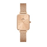 Daniel Wellington Quadro Unitone Rose Gold Dial Rose Gold Mesh Strap Watch For Women - DW00100484 Authentic Buy Shop Now