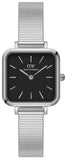 Daniel Wellington Quadro Studio Black Dial Silver Mesh Strap Watch For Women - DW00100522 Authentic Buy Shop Now
