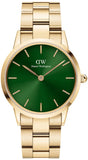 Daniel Wellington Iconic Link Emerald Green Dial Rose Gold Steel Strap Watch For Women - DW00100419 Authentic Buy Shop Now