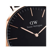 Daniel Wellington Classic Sheffield Black Dial Black Leather Strap Watch For Men - DW00100127 Authentic Buy Shop Now