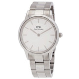 Daniel Wellington Iconic Link White Dial Silver Steel Strap Watch for Women - DW00100203 Authentic Buy Shop Now