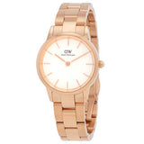 Daniel Wellington Iconic Link White Dial Rose Gold Steel Strap Watch For Women - DW00100209 Authentic Buy Shop Now