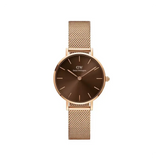 Daniel Wellington Petite Amber Brown Dial Gold Mesh Strap Watch For Women - DW00100476 Authentic Buy Shop Now