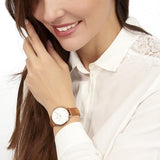 Daniel Wellington Petite Durham White Dial Brown Leather Strap Watch For Women - DW00100172 Authentic Buy Shop Now