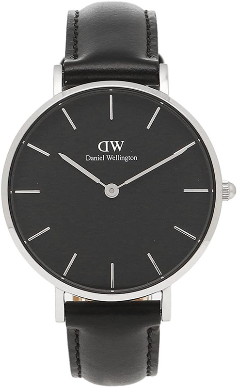Daniel Wellington Petite Sheffield Black Dial Black Leather Strap Watch For Women - DW00100180 Authentic Buy Shop Now