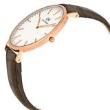 Daniel Wellington Classic York White Dial Brown Leather Strap Watch For Men - DW00100011 Authentic Buy Shop Now