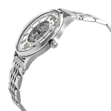 Emporio Armani Meccanico Skeleton Silver Dial Silver Steel Strap Watch For Men - AR1945 Authentic Buy Shop Now