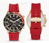 Fossil Bannon Multifunction Black Dial Red Silicone Strap Watch for Men - BQ2499 Authentic Buy Shop Now