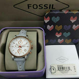 Fossil Original Boyfriend White Dial Light Blue Leather Strap Watch for Women - ES4045 Authentic Buy Shop Now