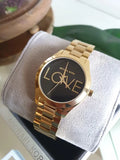 Michael Kors Slim Runway Black Dial Gold Steel Strap Watch for Women - MK3803 Authentic Buy Shop Now