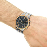 Guess Horizon Chronograph Blue Dial Two Tone Steel Strap Watch For Men - W0379G7 Authentic Buy Shop Now