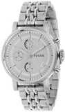 Fossil Boyfriend Chronograph Silver Dial Silver Steel Strap Watch for Women - ES2198 Authentic Buy Shop Now