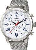Tommy Hilfiger Jake Quartz White Dial Silver Mesh Bracelet Watch for Men - 1791233 Authentic Buy Shop Now
