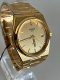 Tissot PRX Champagne Yellow Gold Dial Gold Steel Strap Watch for Men - T137.410.33.021.00 Authentic Buy Shop Now