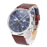 Tommy Hilfiger Evan Chronograph Blue Dial Brown Leather Strap Watch for Men - 1710393 Authentic Buy Shop Now
