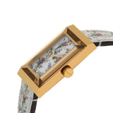 Gucci G-Frame Floral Mother of Pearl Dial White Leather Strap Watch For Women - YA147407 Authentic Buy Shop Now