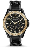 Fossil Riley Black Dial Black Leather Strap Watch for Women - ES3696 Authentic Buy Shop Now