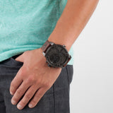 Diesel Little Daddy SBA Small Sized Grey Dial Brown Leather Strap Watch For Men - DZ7258 Authentic Buy Shop Now