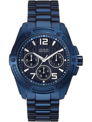 Guess Flagship Chronograph Blue Dial Blue Steel Strap Watch for Men - W0601G2 Authentic Buy Shop Now
