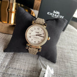 Coach Madison Diamonds White Dial Beige Leather Strap Watch for Women - 14503394 Authentic Buy Shop Now