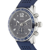 Guess Fleet Chronograph Black Dial Blue Rubber Strap Watch for Men - W0971G2 Authentic Buy Shop Now