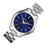 Michael Kors Slim Runway Quartz Blue Dial Silver Steel Strap Watch For Women - MK3379 Authentic Buy Shop Now
