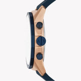 Armani Exchange Hampton Chronograph Rose Gold Dial Blue Silicone Strap Watch For Men - AX1730 Authentic Buy Shop Now