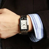 Emporio Armani Classic White Dial Silver Steel Strap Watch For Men - AR0145 Authentic Buy Shop Now