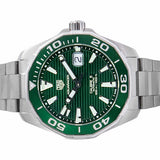 Tag Heuer Aquaracer Calibre 5 Green Dial Silver Steel Strap Watch for Men - WAY201S.BA0927 Authentic Buy Shop Now
