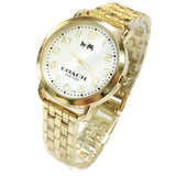 Coach Delancey White Dial Gold Steel Strap Watch for Women - 14502241 Authentic Buy Shop Now