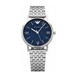 Emporio Armani Kappa Quartz Blue Dial Silver Steel Strap Watch For Men - AR80010 Authentic Buy Shop Now