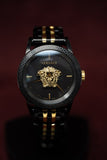 Versace Palazzo Empire Black Dial Two Tone Steel Strap Watch for Men - VERD01119 Authentic Buy Shop Now