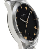 Gucci G Timeless Black Dial Silver Steel Strap Watch For Women - YA1264029A Authentic Buy Shop Now