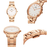 Daniel Wellington Iconic Link White Dial Rose Gold Steel Strap Watch For Women - DW00100209 Authentic Buy Shop Now