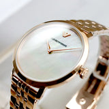 Emporio Armani Modern Mother of Pearl White Dial Rose Gold Steel Strap Watch for Women - AR11158 Authentic Buy Shop Now