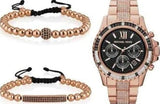 Michael Kors Everest Chronograph Black Dial Rose Gold Steel Strap Watch For Women - MK5875 Authentic Buy Shop Now