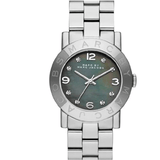 Marc Jacobs Amy Analog Mother of Pearl Grey Dial Silver Steel Strap Watch for Women - MBM8608 Authentic Buy Shop Now