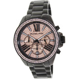 Michael Kors Wren Chronograph Gold Diamonds Dial Black Steel Strap Watch for Women - MK5879 Authentic Buy Shop Now