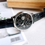 Tommy Hilfiger Weston Chronograph Black Dial Black Leather Strap Watch For Men - 1710502 Authentic Buy Shop Now