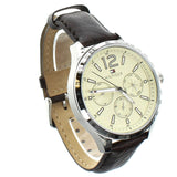 Tommy Hilfiger Gavin Chronograph White Dial Brown Leather Strap Watch for Men - 1791467 Authentic Buy Shop Now