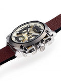 Diesel BAMF Chronograph Beige Dial Brown Leather Strap Watch For Men - DZ7343 Authentic Buy Shop Now