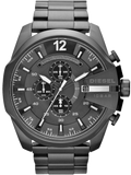 Diesel Mega Chief Chronograph Black Dial Black Steel Strap Watch For Men - DZ4283 Authentic Buy Shop Now