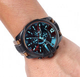 Diesel Mega Chief Quartz Black Dial Two Tone Leather Strap Watch For Men - DZ4305 Authentic Buy Shop Now