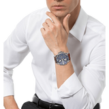 Diesel Mr Daddy Chronograph Blue Dial Brown Leather Strap Watch For Men - DZ7314 Authentic Buy Shop Now