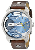 Diesel Mini Daddy LIght Blue Dial Brown Leather Strap Watch For Men - DZ7321 Authentic Buy Shop Now