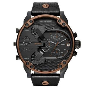 Diesel Mr Daddy 2.0 Chronograph Black Dial Black Steel Strap Watch For Men - DZ7400 Authentic Buy Shop Now
