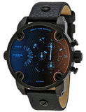 Diesel Little Daddy Black Dial Black Leather Strap Watch For Men - DZ7334 Authentic Buy Shop Now